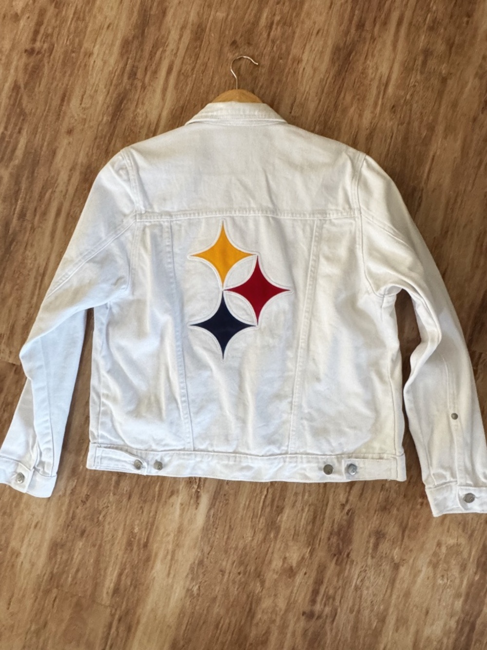 NEW Pittsburgh Steelers Womens Flair Denim Jacket Antigua Brand Steelers Logo - Picture 7 of 13